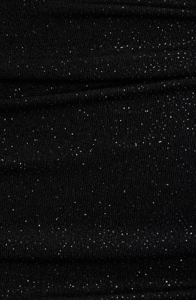 Emerald Sundae Glitter Cold Shoulder Gown, Alternate, color, Black / Ivory