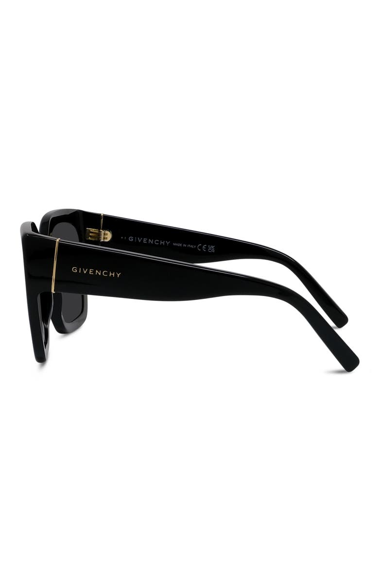 Bold 53mm Square Sunglasses, Alternate, color, SHINY BLACK / SMOKE
