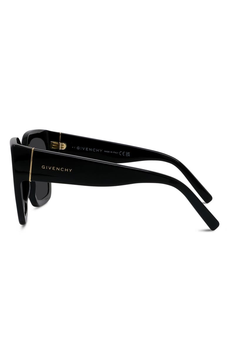 Givenchy Bold 53mm Square Sunglasses, Alternate, color, Shiny Black / Smoke