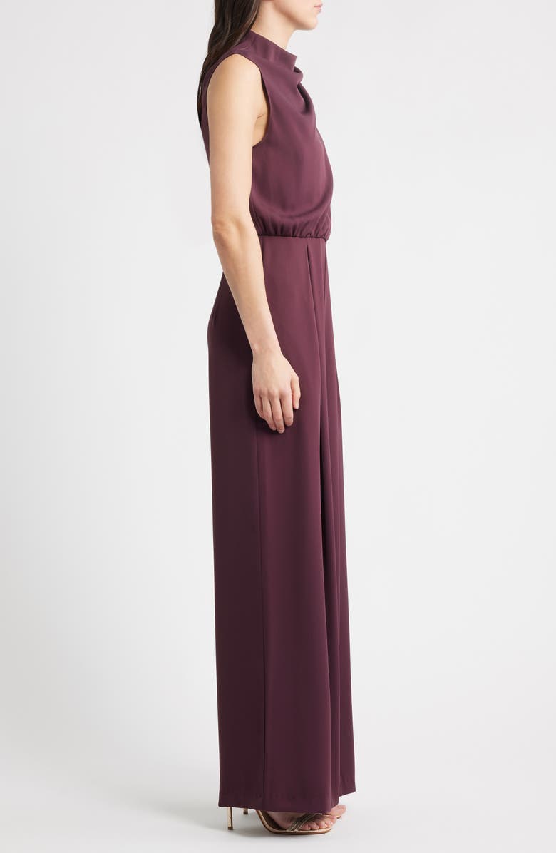 Black Halo Floella Asymmetric Jumpsuit, Alternate, color, Oxblood