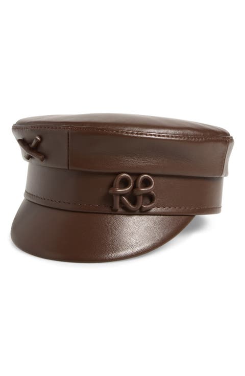 Leather Baker Boy Cap
