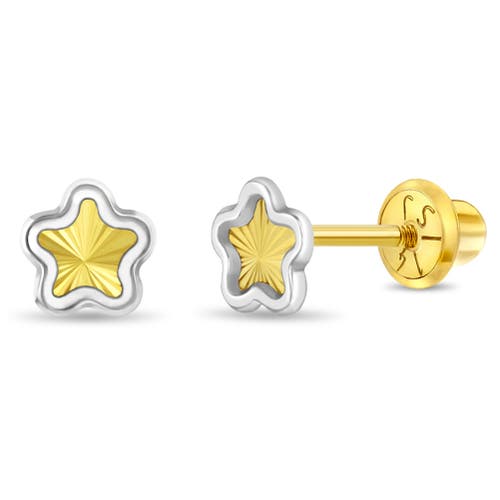 In Season Jewelry 14k Two Tone Flower Earrings in Gold at Nordstrom
