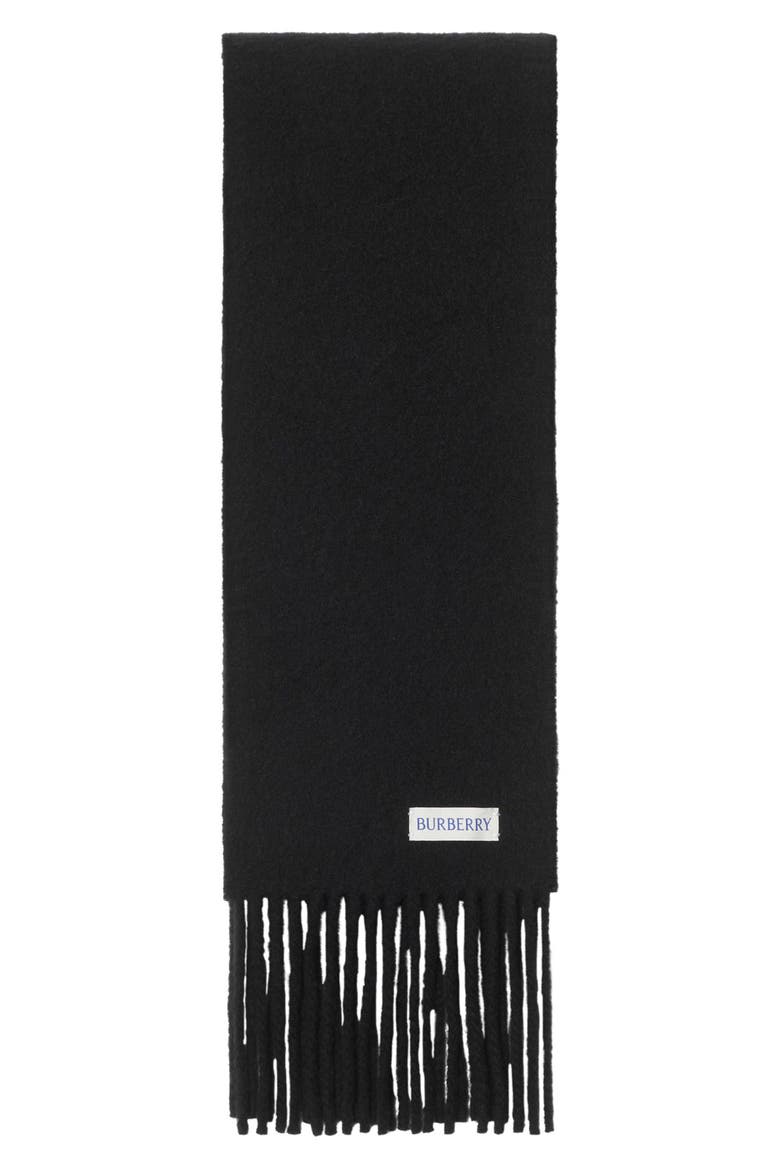Reversible B Shield Cashmere Scarf, Alternate, color, BLACK/ SAND