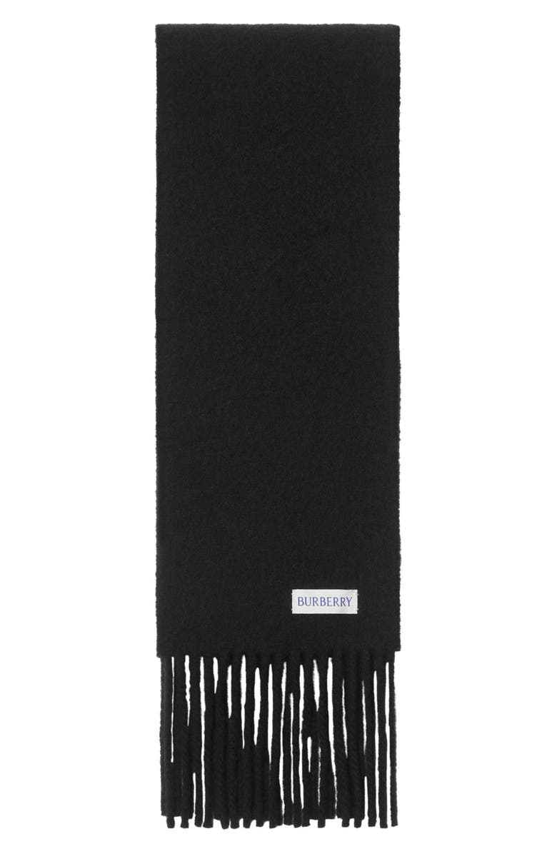 Burberry Reversible B Shield Cashmere Scarf, Alternate, color, Black/ Sand