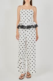 Endless Rose Polka Dot Peplum Jumpsuit
