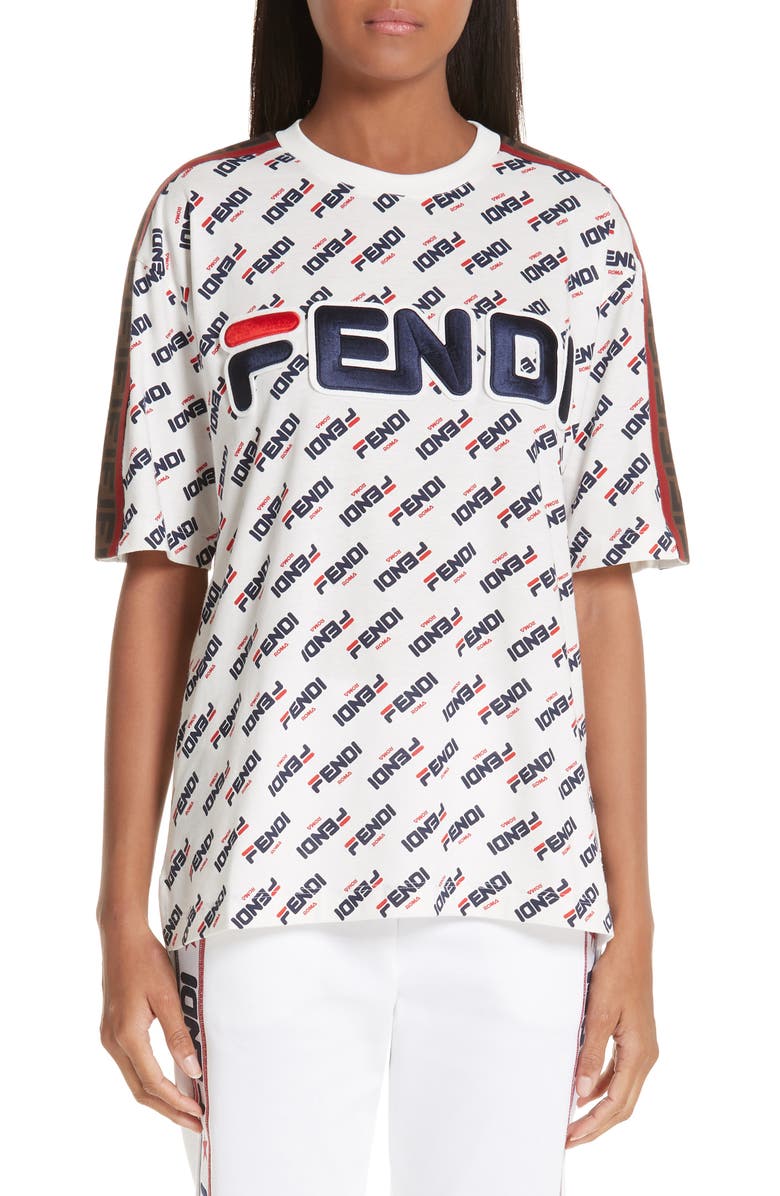 Fendi x FILA Mania Logo Tee, Main, color, 