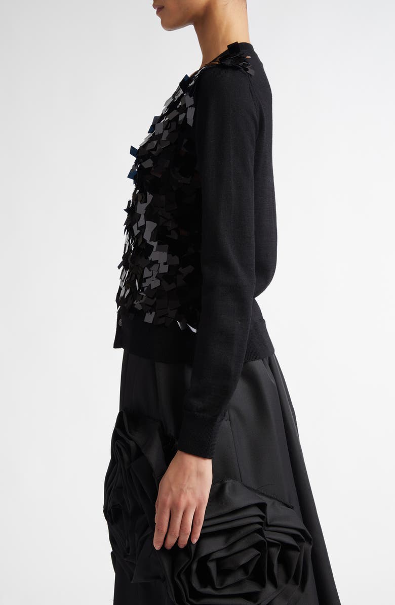 Comme des Garçons Comme des Garçons Paillette Wool Cardigan, Alternate, color,