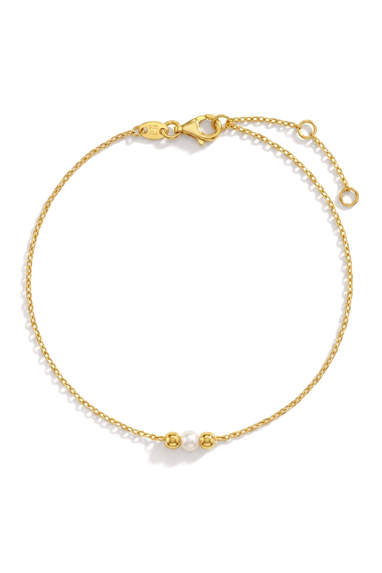 Pearl Stranded Women's Bracelet, Main, color, Gold