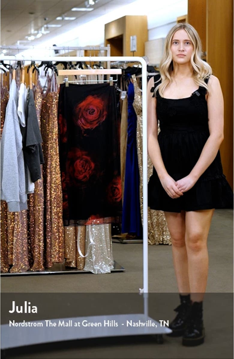 Rose Lace-Up Mesh Midi Skirt, sales video thumbnail