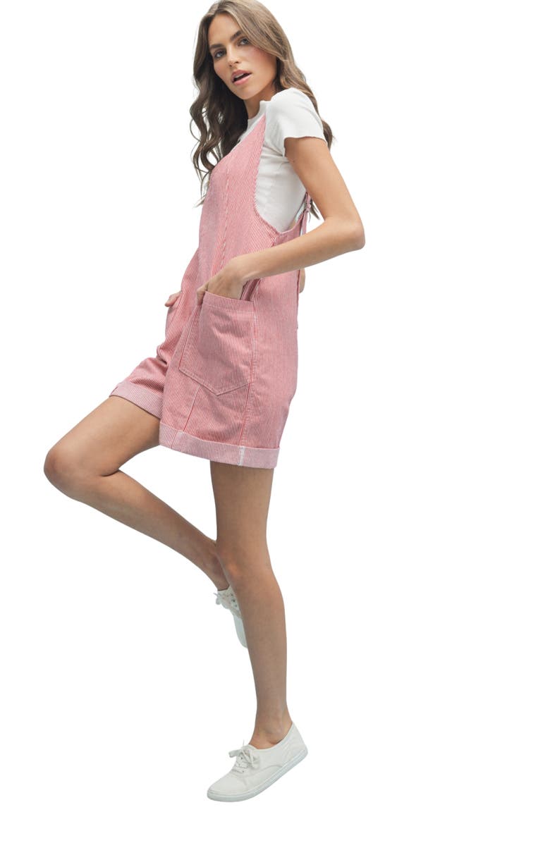 WISHLIST Striped Romper, Alternate, color, Red/ White