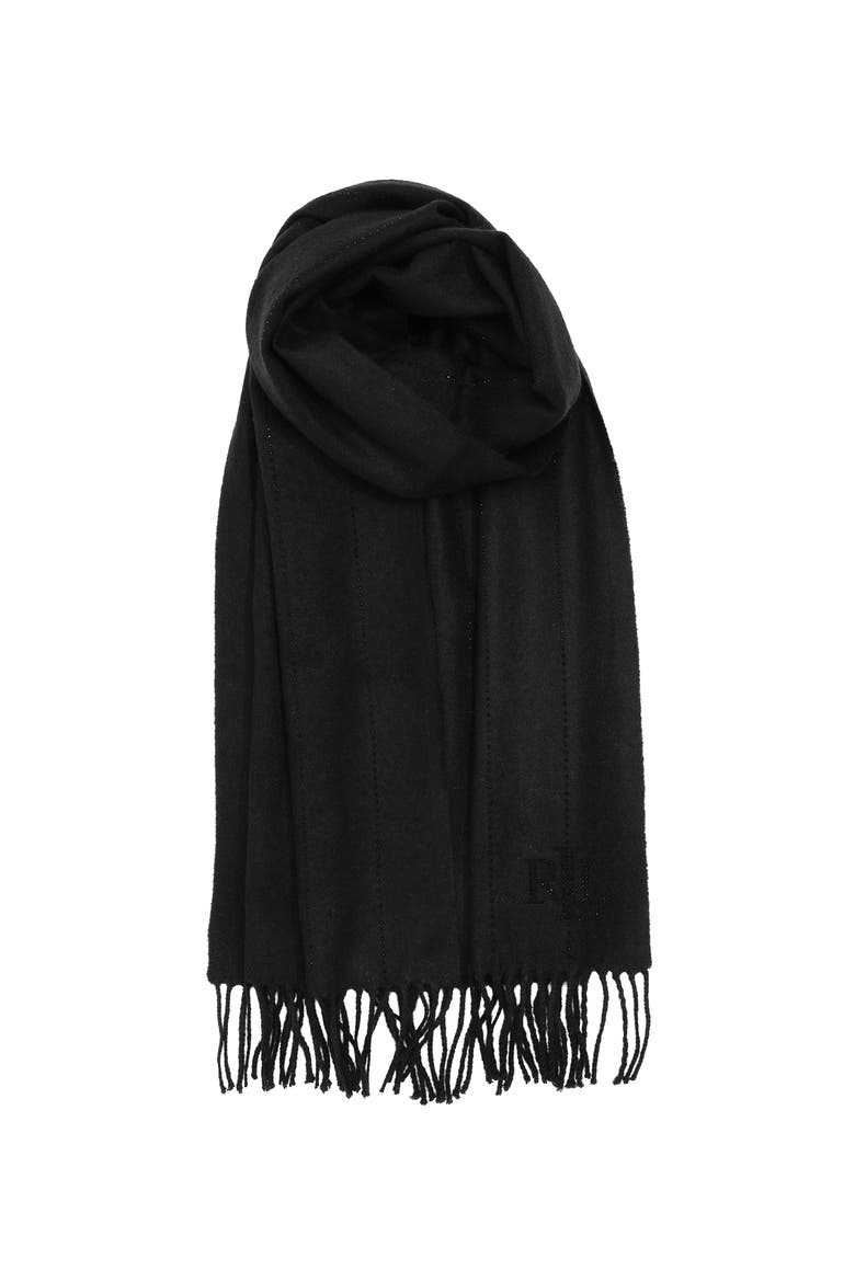 Shine Pinstripe Scarf, Main, color, Black