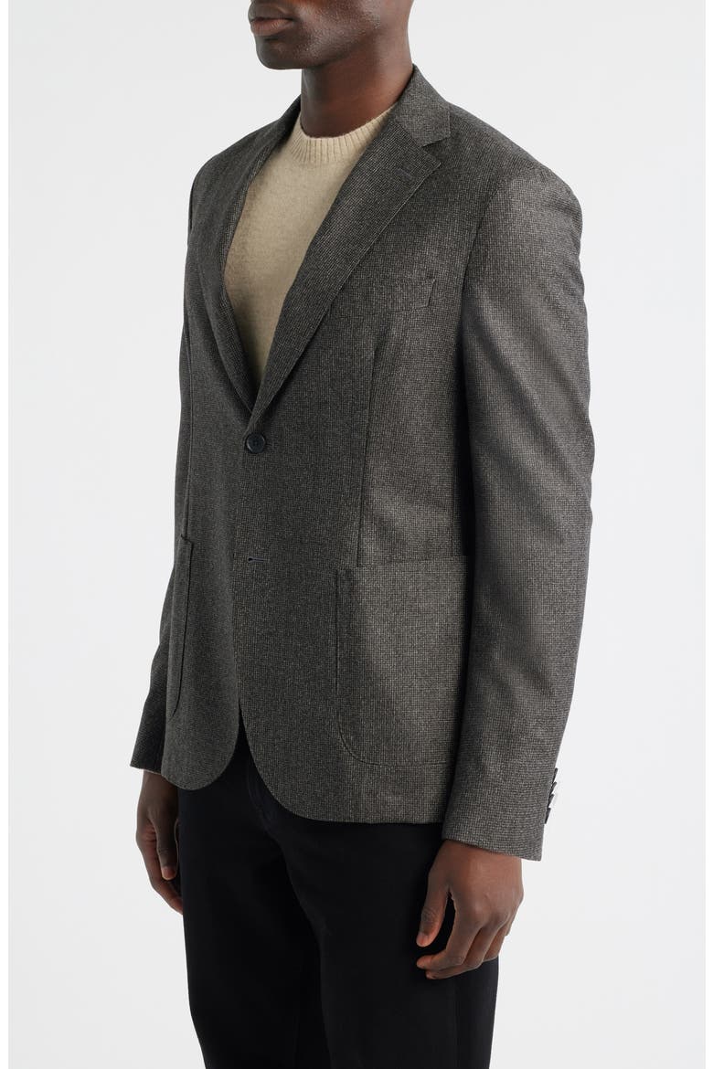 Hanry Slim Fit Brown Microcheck Virgin Wool Sport Coat, Alternate, color, DARK BROWN
