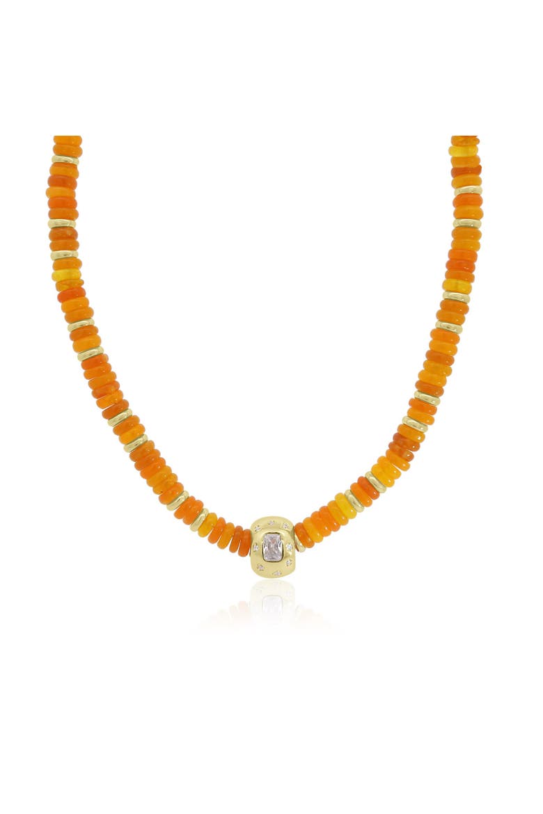 Orange Bead Rondel Necklace, Main, color, Orange