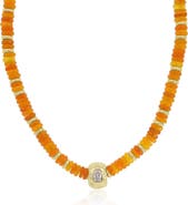 The Lovery Fine Jewelry Orange Bead Rondel Necklace