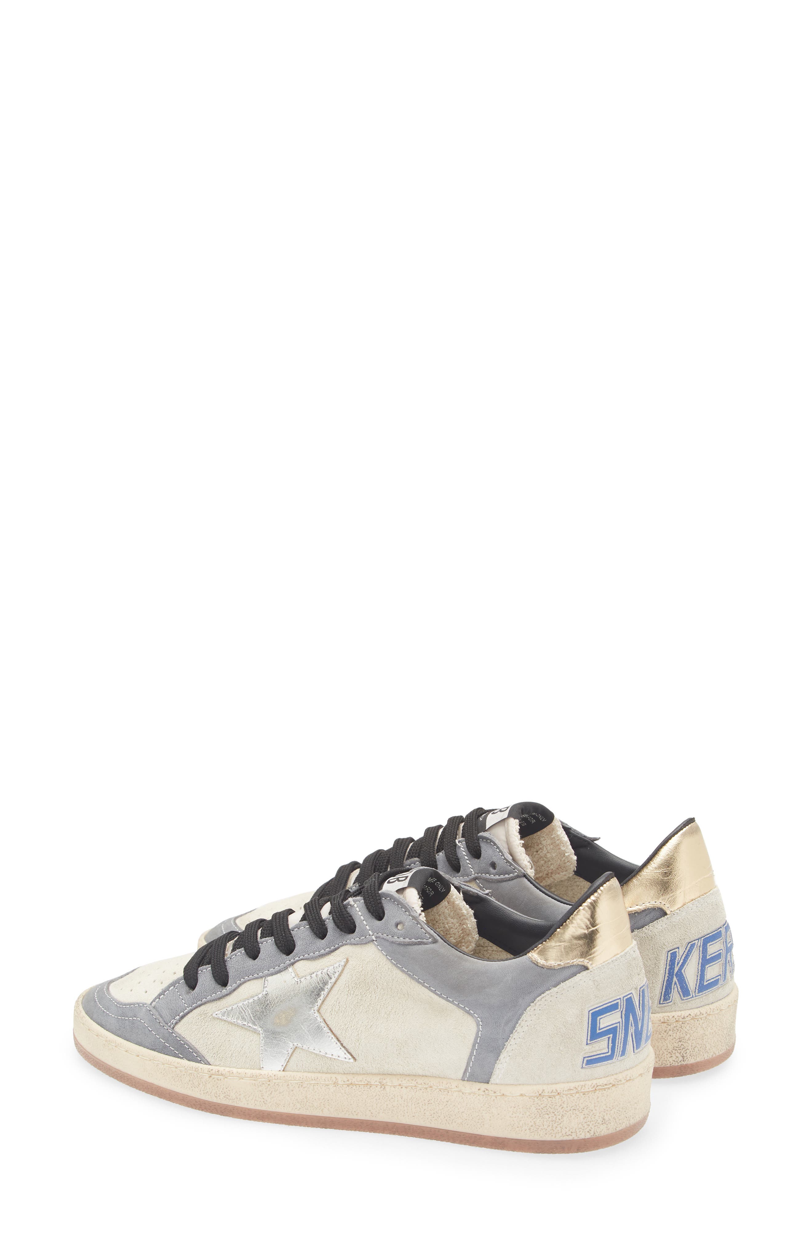 Golden Goose Ball Star Sneaker, Alternate, color, Grey/ Denim/ Silver/ Gold