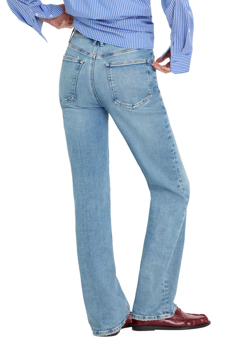 Good American Soft-Tech Good True High Waist Straight Leg Jeans, Alternate, color, Indigo1214