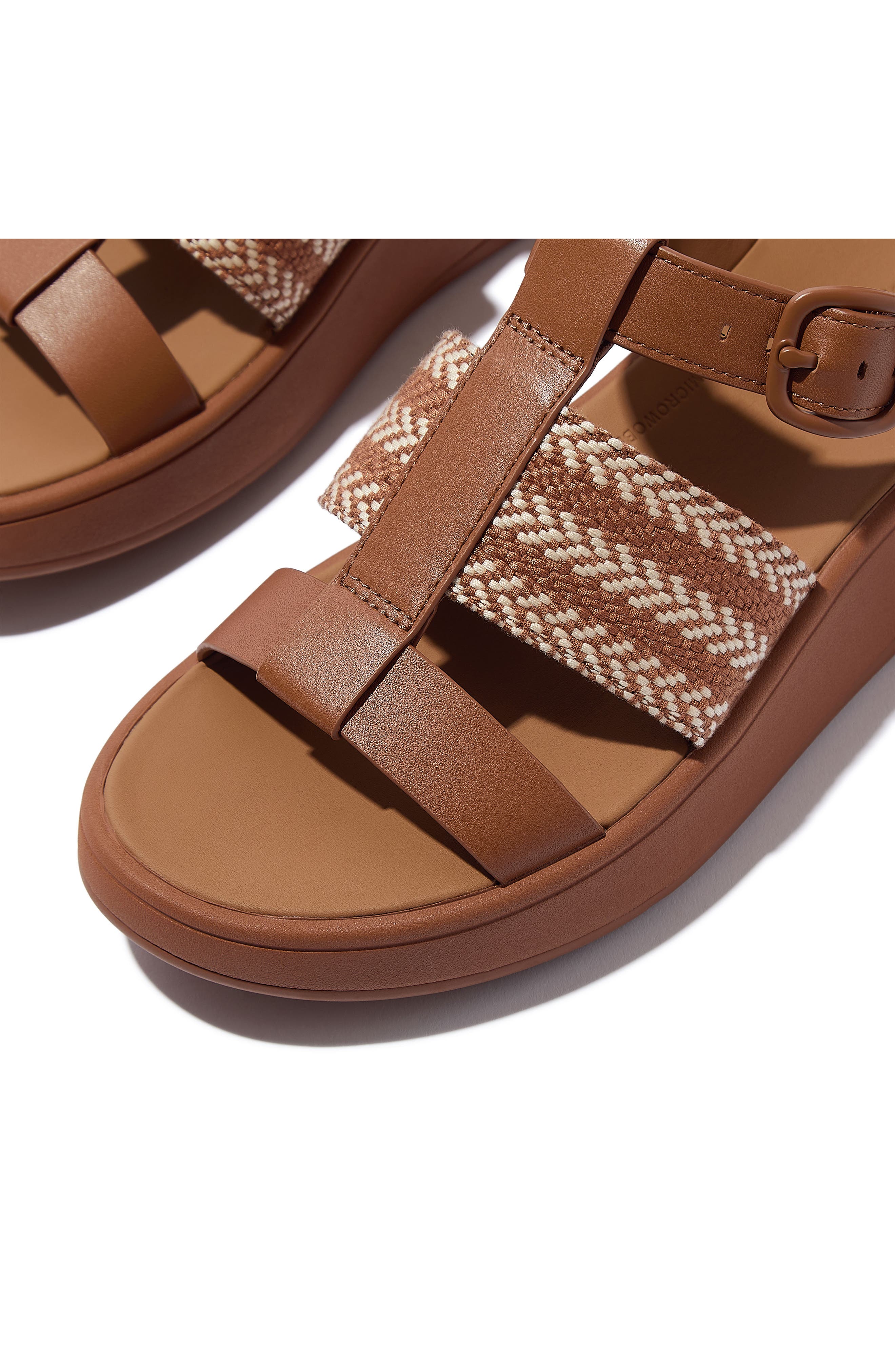 FitFlop F-Mode V-Weave Sandal, Alternate, color, Deep Tan/ Paris Beige