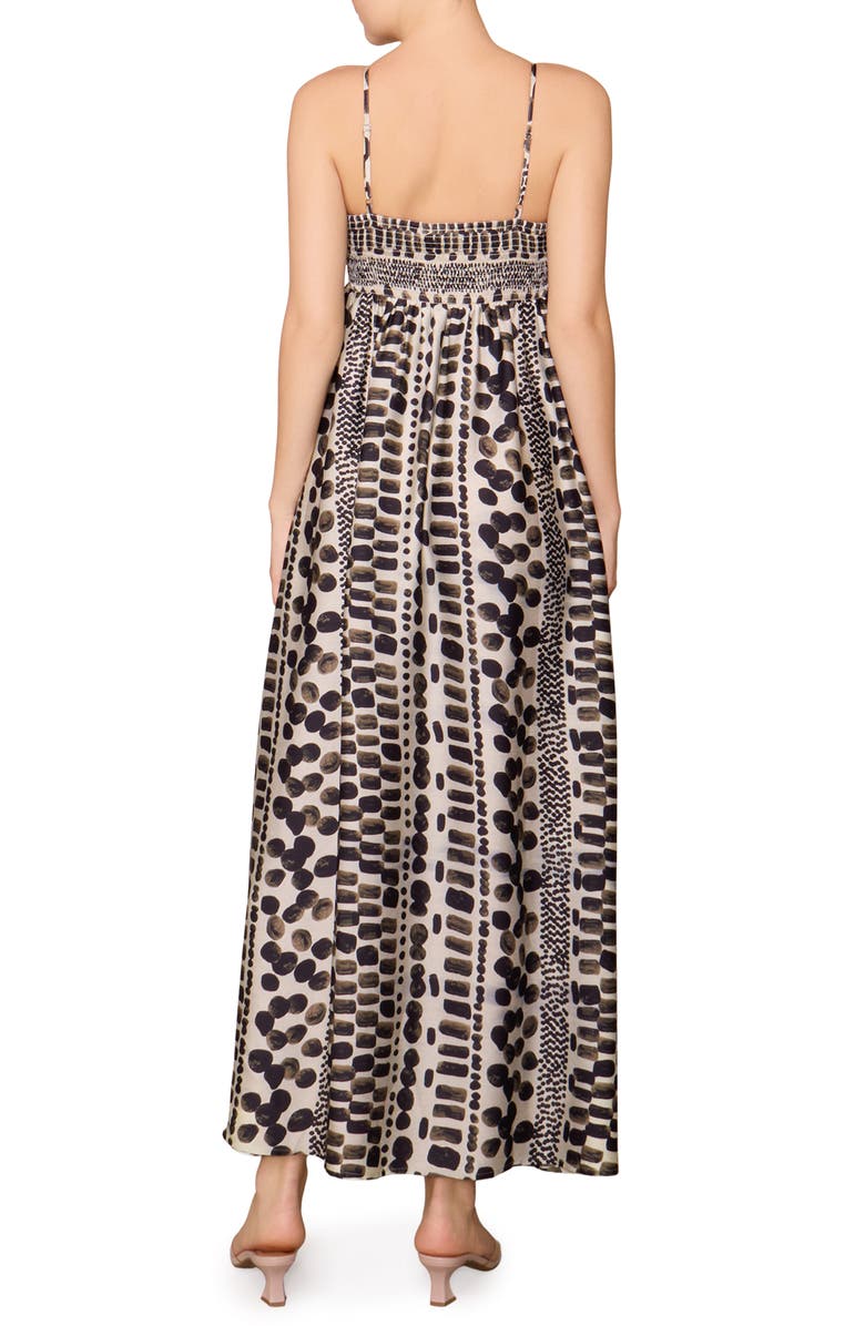 MELLODAY Mixed Print Satin Maxi Dress, Alternate, color, Bone Black
