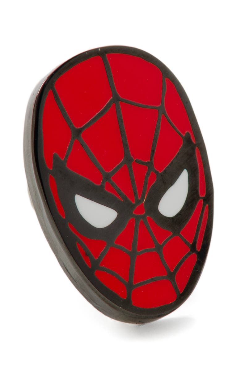 Cufflinks, Inc. 3-Pack Spider-Man Crew Socks & Lapel Pin Set, Alternate, color, Black Multi