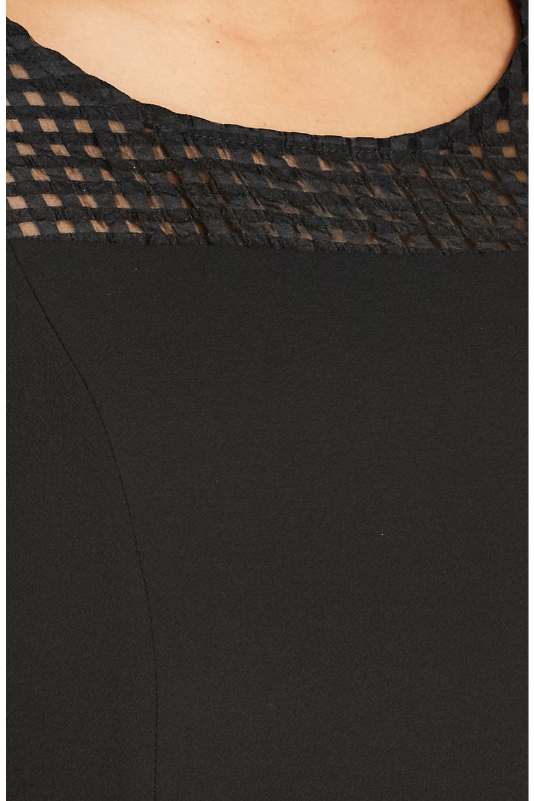 Sweet Texture Fit & Flare Dress, Main, color, BLACK