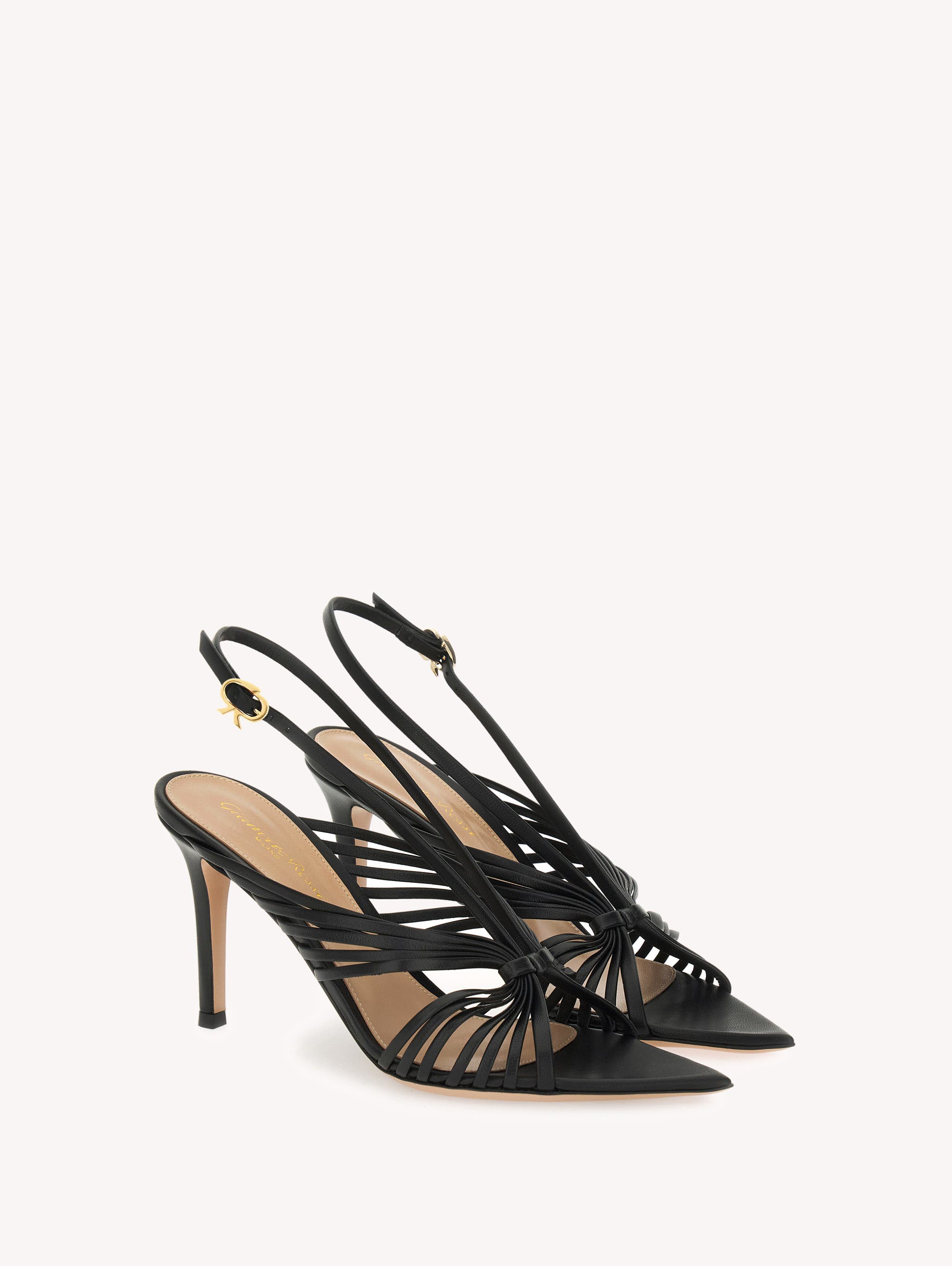 Gianvito Rossi Muse 85 Sandal, Alternate, color, Black Leather