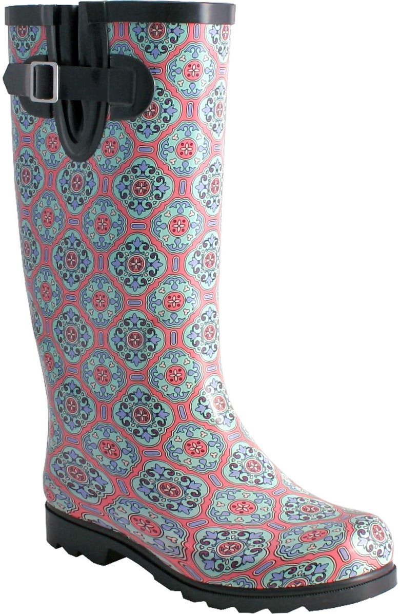 Nomad Puddles Waterproof Rain Boot, Main, color, Pink/Mint Tile