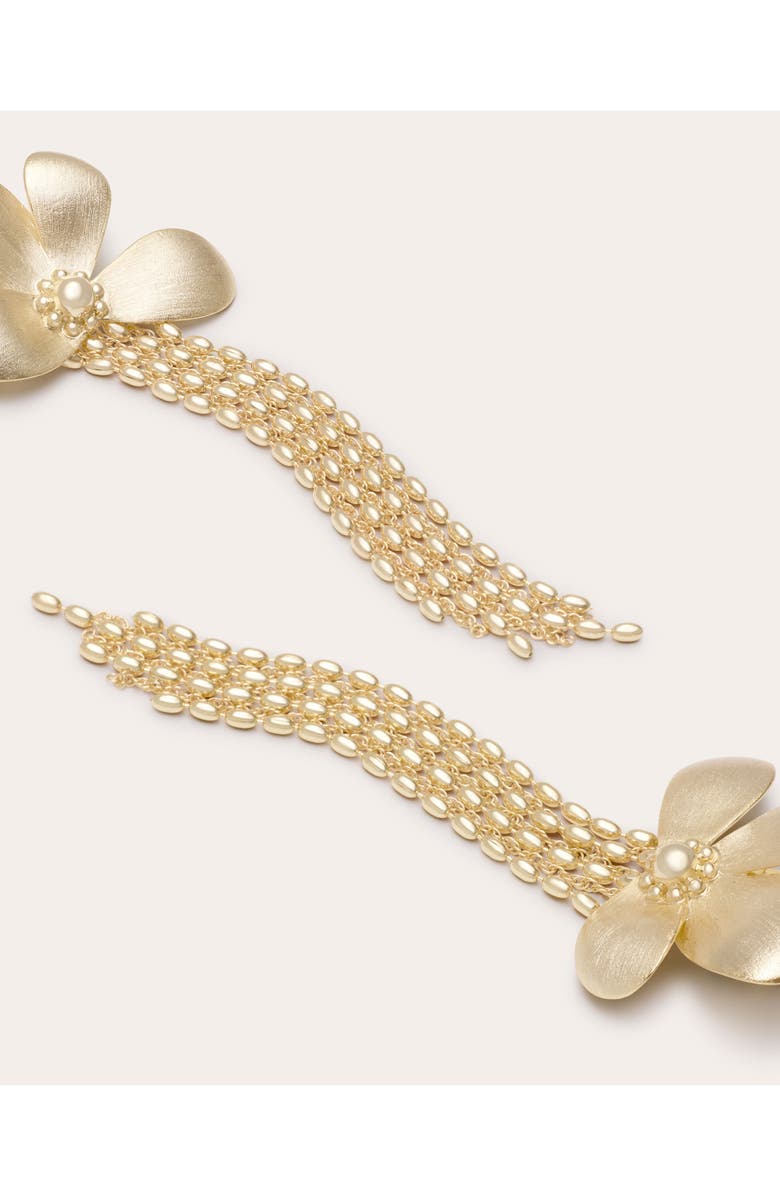 Ramy Brook Anaya Flower Drop Earrings, Alternate, color, Gold