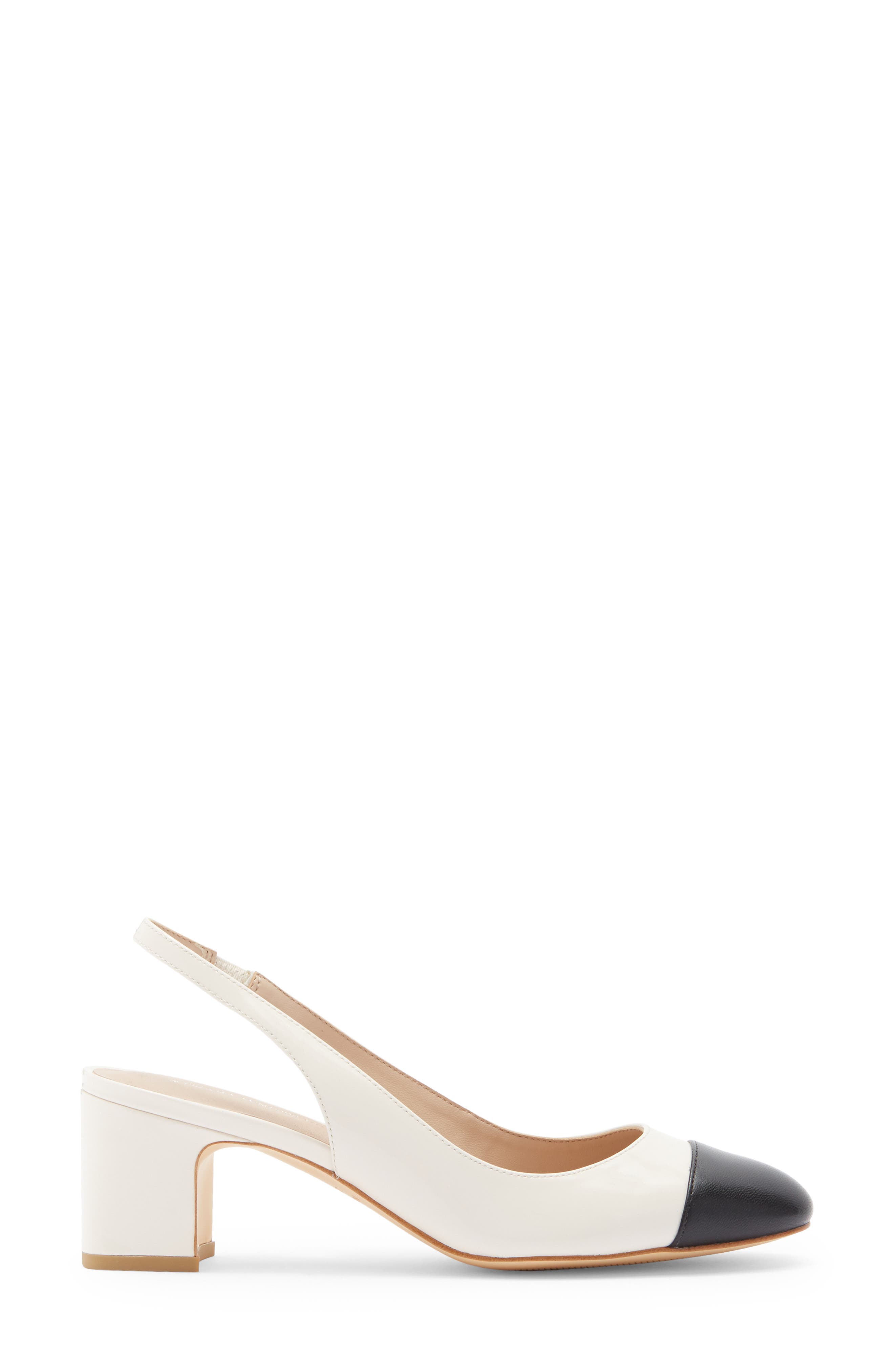 Stuart Weitzman Milla 55 Slingback Pump, Alternate, color, Chalk/ Black