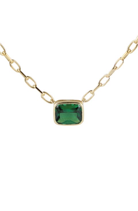 The Green Solitaire Pendant Necklace