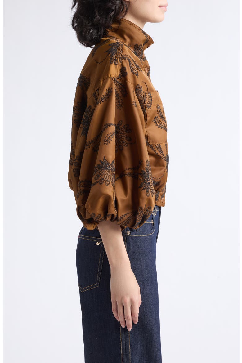 Iggy Embroidered Crop Jacket, Alternate, color, TOFFEE/ BLACK
