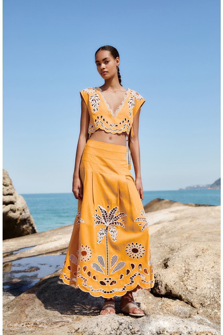 Tropi Embroidered Eyelet Cover-Up Maxi Skirt, Alternate, color, TROPI EMBROIDERY CAM