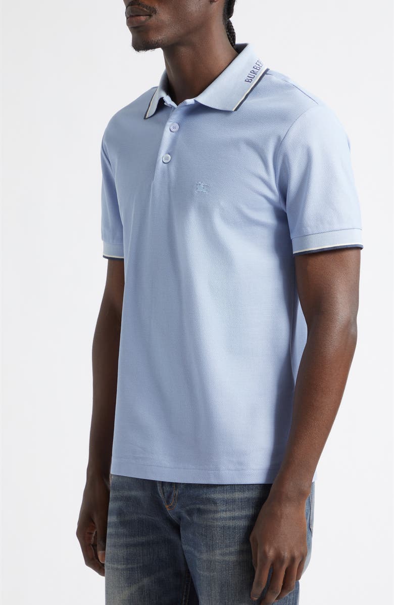 Burberry Evan Cotton Piquè Polo, Alternate, color, Sunbleached Blue