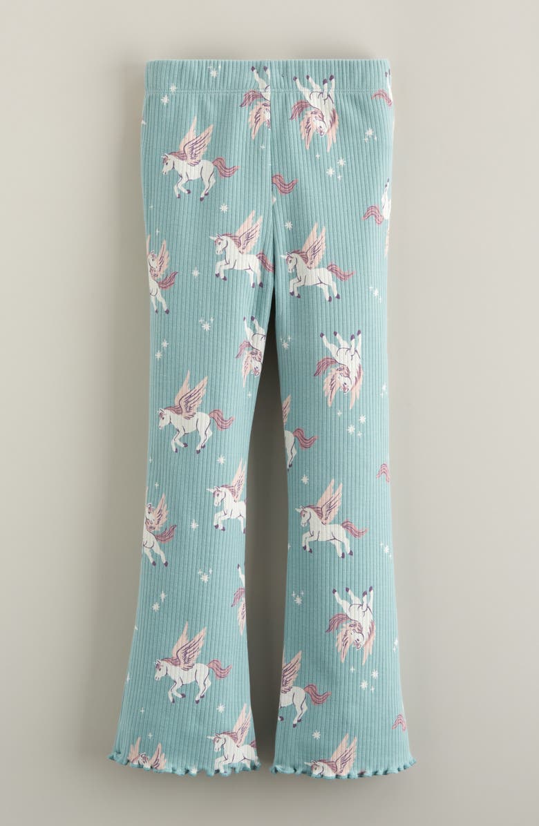 Tucker + Tate Kids' Rib Print Flare Leggings, Alternate, color, Teal Aquifer Pegasus Dash