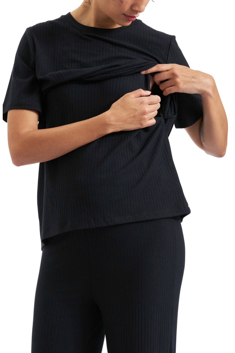Mike Rib Nursing Top, Alternate, color, BLACK