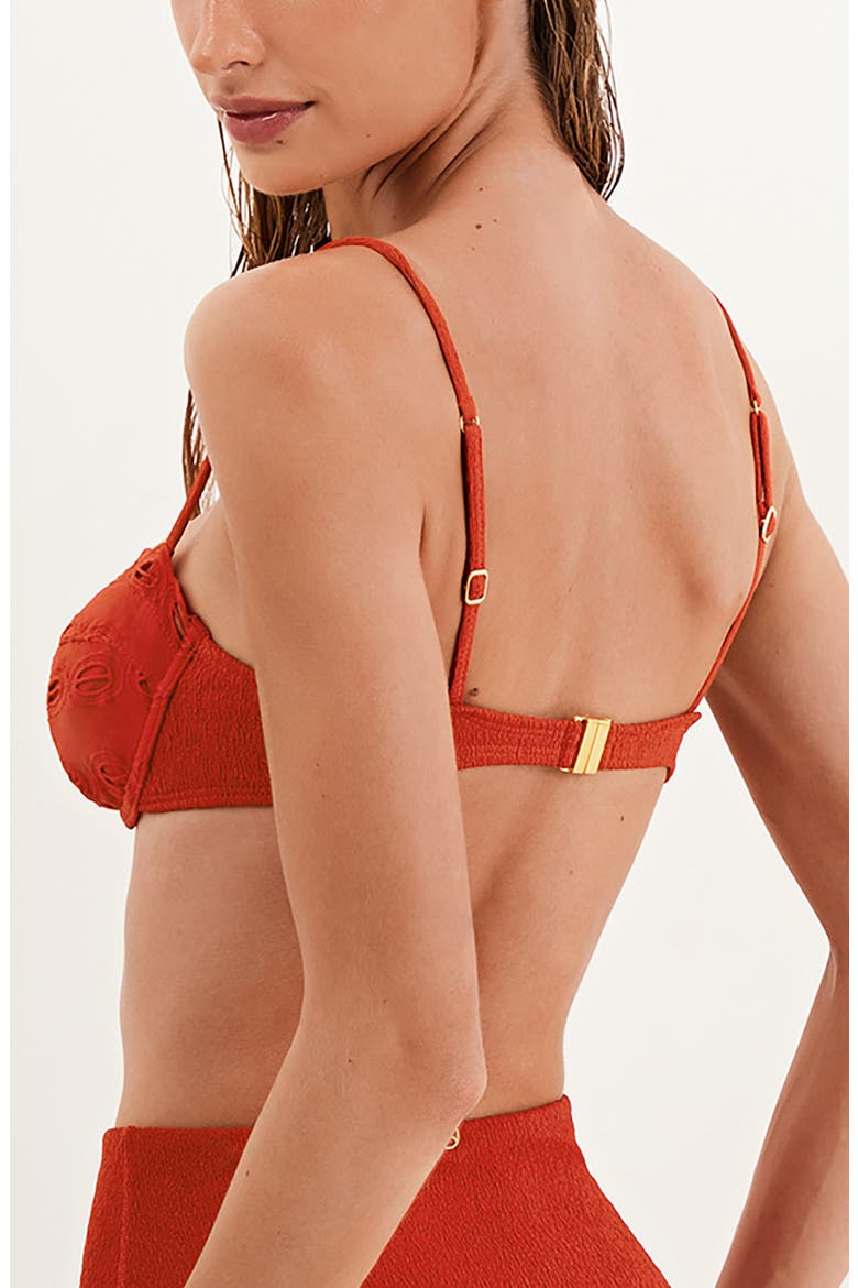 Naya Nissi Cotton Eyelet Underwire Bikini Top, Alternate, color, RED