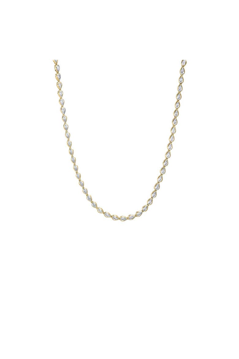 Multi Shape CZ Bezel Tennis Necklace, Main, color, Gold