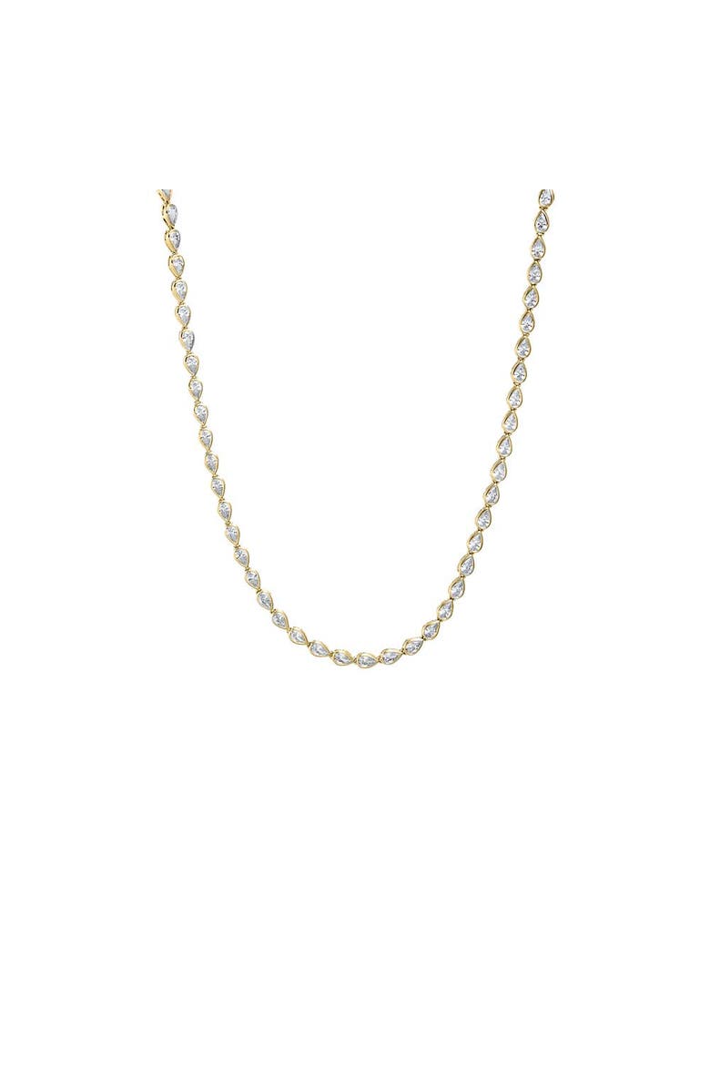 BY ADINA EDEN Multi Shape CZ Bezel Tennis Necklace, Main, color, Gold