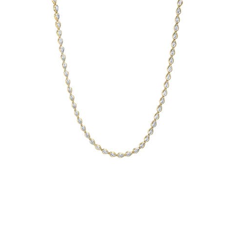 Multi Shape CZ Bezel Tennis Necklace