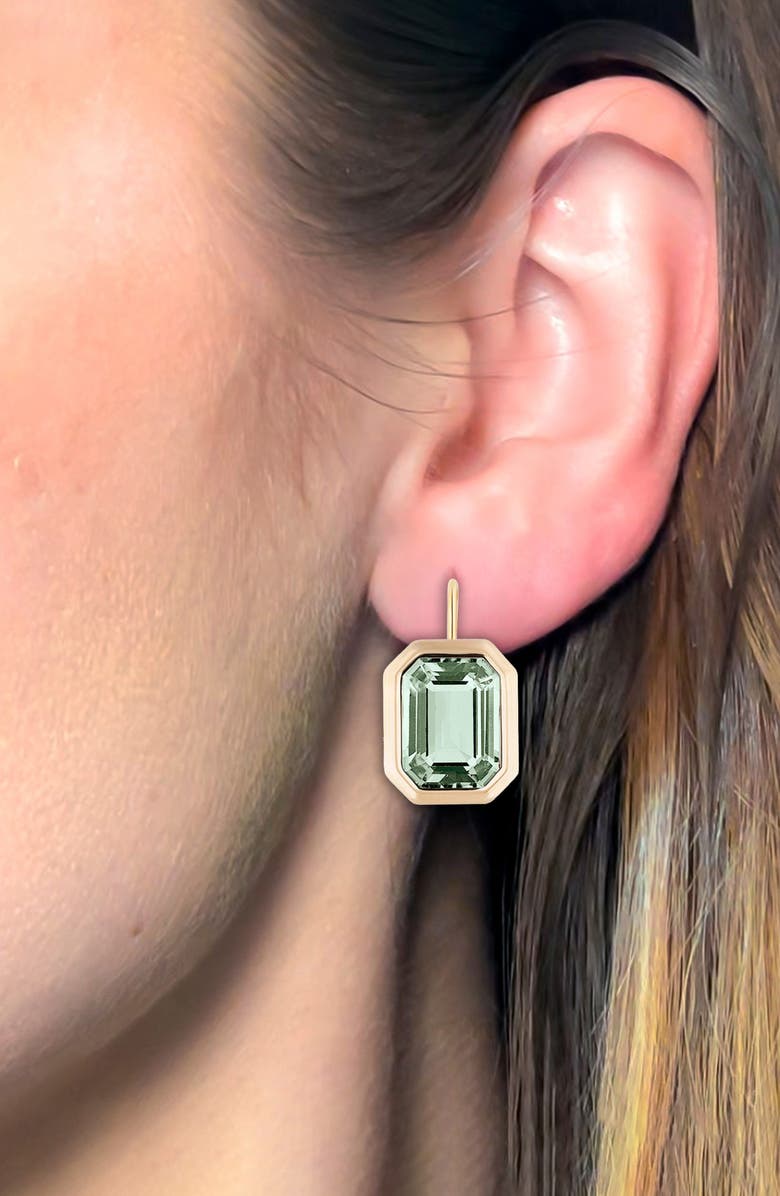 GOSHWARA Manhattan Emerald Cut Drop Earrings, Alternate, color, Translucent Green