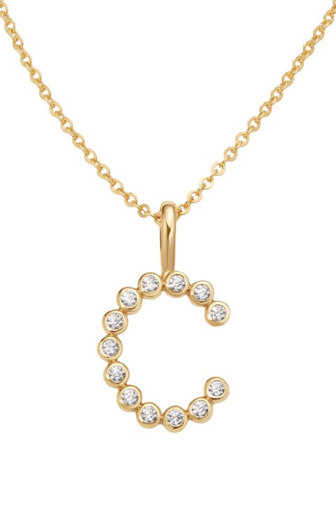 CZ Poppy Initial Necklace