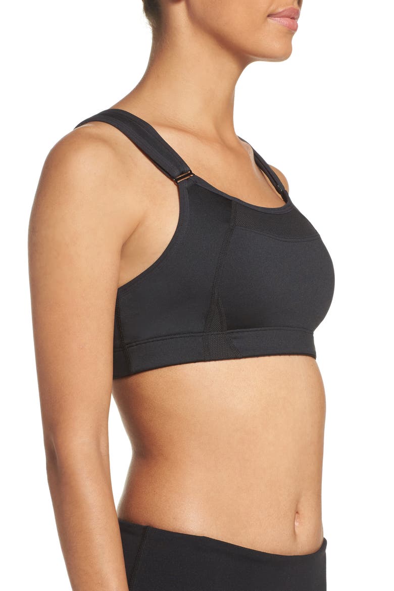 'Shockingly Unshocking' Sports Bra, Alternate, color, BLACK