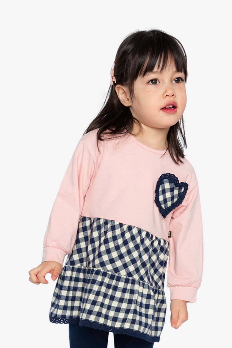 Cozy Hearts Charming Soft Tunic and Leggings Set, Alternate, color, Pale Dusty Pink and Navy
