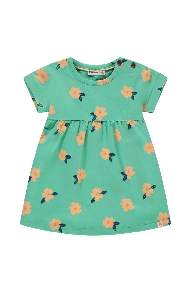 BABYFACE Floral Print Short Sleeve Dress, Main, color, Seafoam