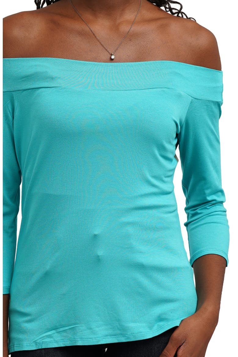 Off the Shoulder Tee, Alternate, color, LAPIS