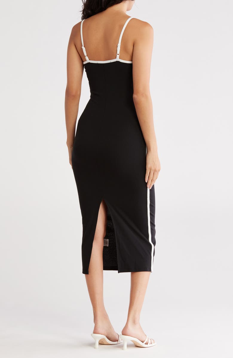 Madden Girl Cami Contrast Tie Front Midi Dress, Alternate, color,