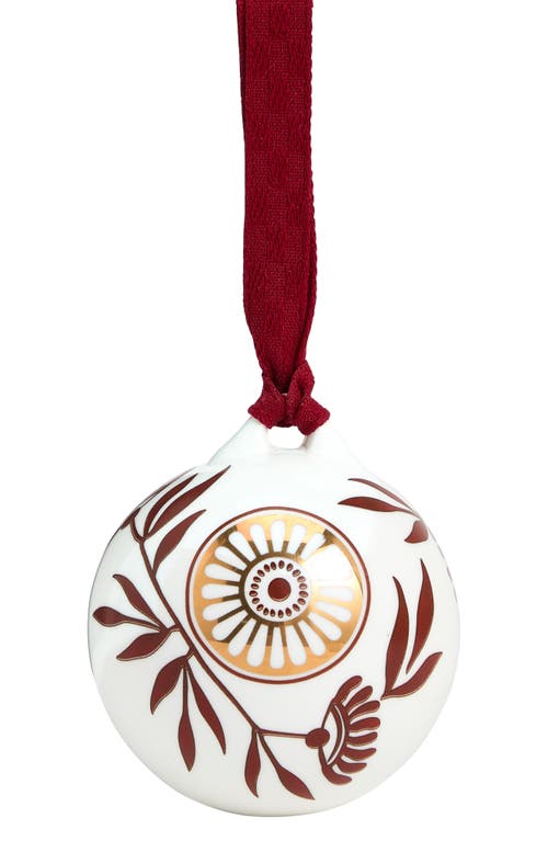 Wedgwood Festive Red Splendor No. 2 22k Gold Accent Bone China Ornament In Multi