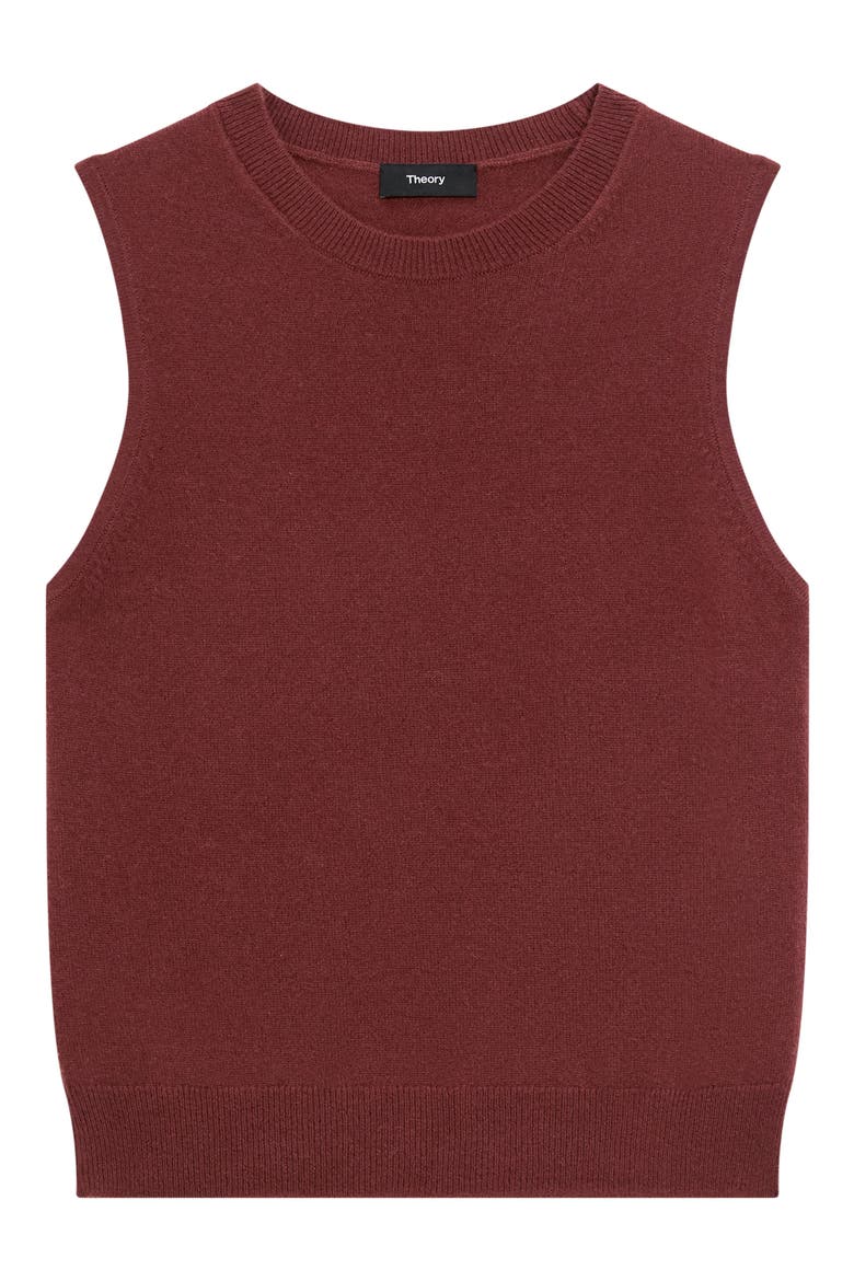 Cashmere Sleeveless Sweater, Alternate, color, OXBLOOD RED - 2PY