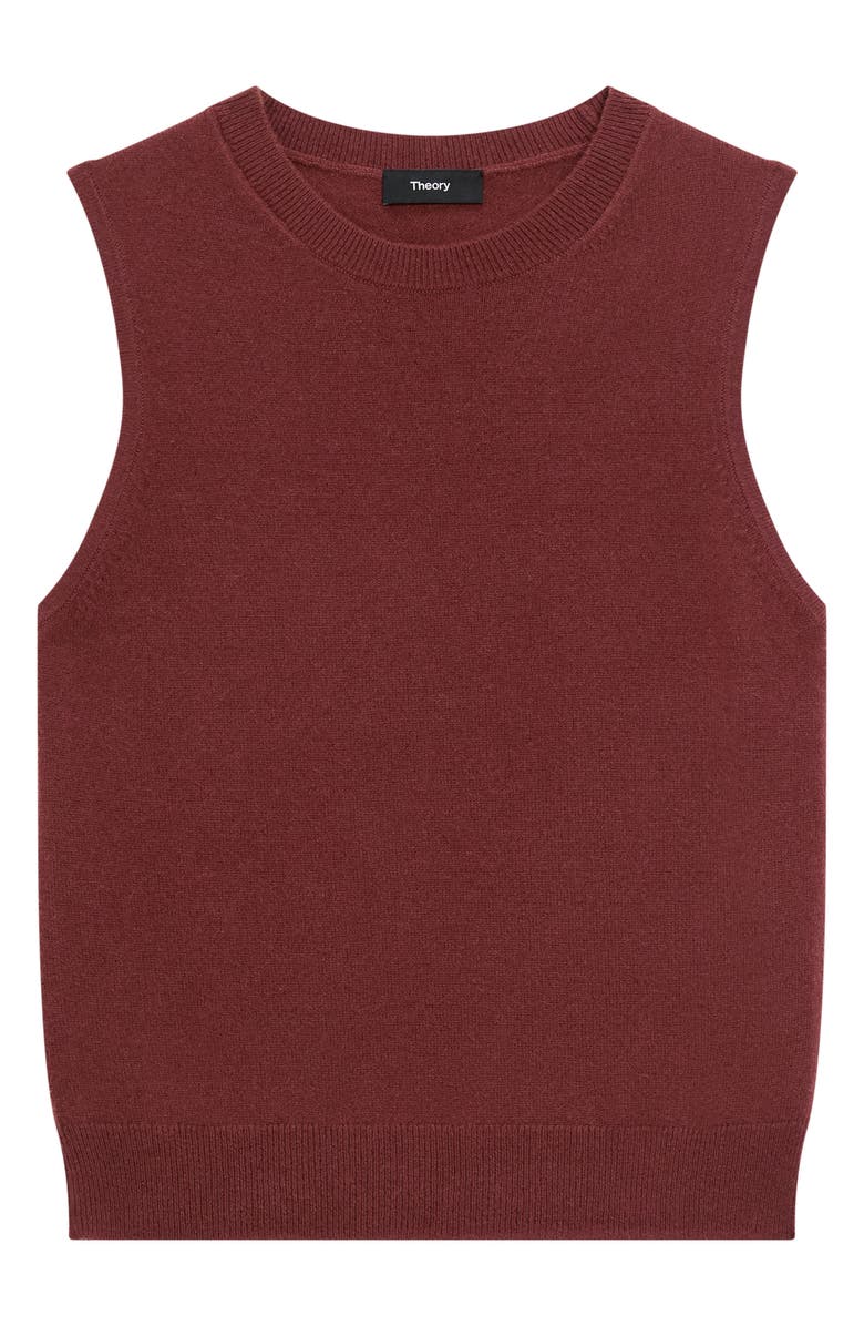 Theory Cashmere Sleeveless Sweater, Alternate, color, Oxblood Red - 2Py