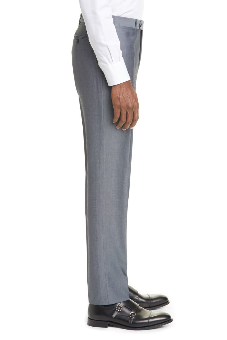 Classic Fit Flat Front Wool & Mohair Dress Pants, Alternate, color, GREY