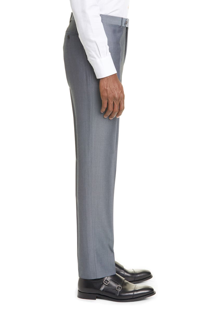 Canali Classic Fit Flat Front Wool & Mohair Dress Pants, Alternate, color, 